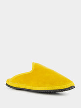 Piedaterre Dandy Cotton Velvet Yellow Slippers