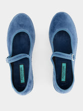 Piedaterre Mary Jane in Adriatic Blue Velvet