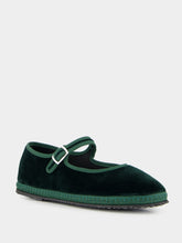 Piedaterre Mary Jane in Green Carnia Velvet