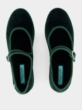 Piedaterre Mary Jane in Green Carnia Velvet
