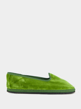 Piedaterre Modigliani Flats in Asparagus Green Velvet