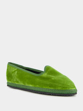 Piedaterre Modigliani Flats in Asparagus Green Velvet