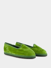 Piedaterre Modigliani Flats in Asparagus Green Velvet