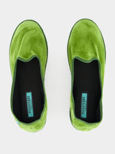 Piedaterre Modigliani Flats in Asparagus Green Velvet
