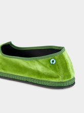 Piedaterre Modigliani Flats in Asparagus Green Velvet