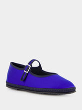 Piedaterre Blue Mary Jane Satin Flats