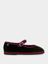 Piedaterre Loden Velvet Mary Jane Flats