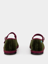 Piedaterre Loden Velvet Mary Jane Flats