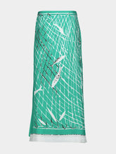 Altuzarra Green Fishnet Silk Maxi Skirt
