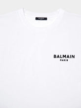 Balmain Flocked-Logo Cropped T-Shirt