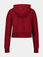 Balmain Flocked-Logo Cropped Hoodie