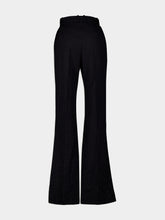 Balmain Striped Wool-Blend Flared Trousers