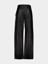 Altuzarra Black Mills Straight-Leg Lambskin Leather Trousers