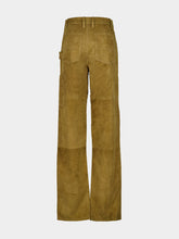Altuzarra Green Mills Straight-Leg Suede Leather Trousers