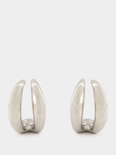 Panconesi Double Moon Silver Hoops
