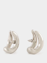 Panconesi Double Moon Silver Hoops
