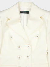 Dolce & Gabbana White Double-Breasted Twill Blazer