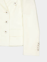 Dolce & Gabbana White Double-Breasted Twill Blazer