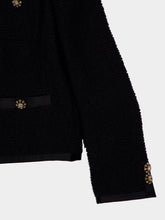 Dolce & Gabbana Black Cropped Single-Breasted Bouclé Tweed Jacket