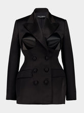 Dolce & Gabbana Black Duchess Jacket with Conical Cups