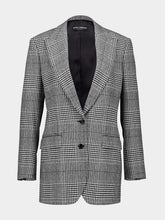 Dolce & Gabbana Grey Single-Breasted Glen Plaid Jacket
