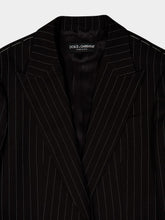Dolce & Gabbana Black Single-Breasted Pinstripe Wool Jacket