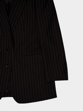 Dolce & Gabbana Black Single-Breasted Pinstripe Wool Jacket