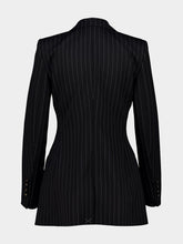 Dolce & Gabbana Black Single-Breasted Pinstripe Wool Jacket