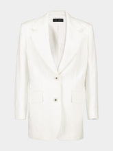 Dolce & Gabbana White Single-Breasted Cotton Raschel Tweed Jacket