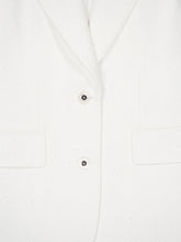 Dolce & Gabbana White Single-Breasted Cotton Raschel Tweed Jacket