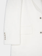 Dolce & Gabbana White Single-Breasted Cotton Raschel Tweed Jacket