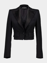 Dolce & Gabbana Black Short Wool Gabardine Jacket