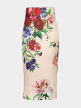 Dolce & Gabbana Pink Floral Viscose Midi Skirt