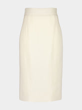 Dolce & Gabbana White Double Crêpe Midi Skirt