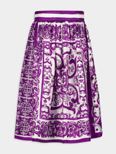 Dolce & Gabbana Majolica-Print Silk Twill Skirt
