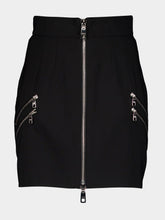Dolce & Gabbana Black Mini Skirt with Front Zipper Detail