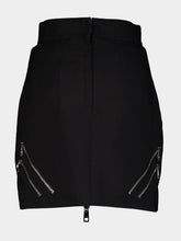 Dolce & Gabbana Black Mini Skirt with Front Zipper Detail