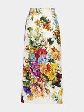 Dolce & Gabbana Flower Bouquet-Print Midi Skirt