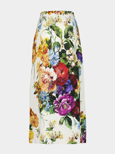 Dolce & Gabbana Flower Bouquet-Print Midi Skirt