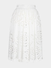 Dolce & Gabbana White Cotton Midi Circle Skirt
