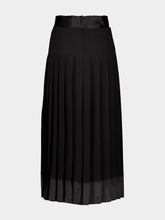 Black Silk Midi Skirt