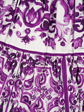 Dolce & Gabbana Majolica-Print Flounced Long Skirt