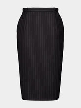 Dolce & Gabbana Black Pinstripe Wool Pencil Skirt