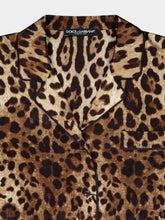 Dolce & Gabbana Leopard Print Belted Silk Shirt