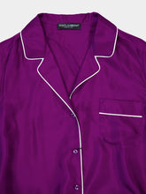 Dolce & Gabbana Violet Silk Belted Shirt