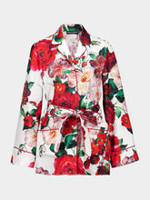 Dolce & Gabbana Long-Sleeved Rose Print Pajama Shirt