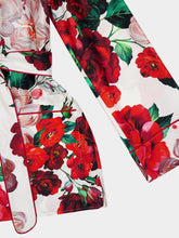Dolce & Gabbana Long-Sleeved Rose Print Pajama Shirt
