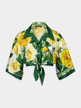 Dolce & Gabbana Cropped Rose Silk Shirt