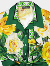Dolce & Gabbana Cropped Rose Silk Shirt