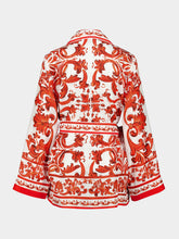 Dolce & Gabbana Orange Majolica Silk Vanity Shirt
